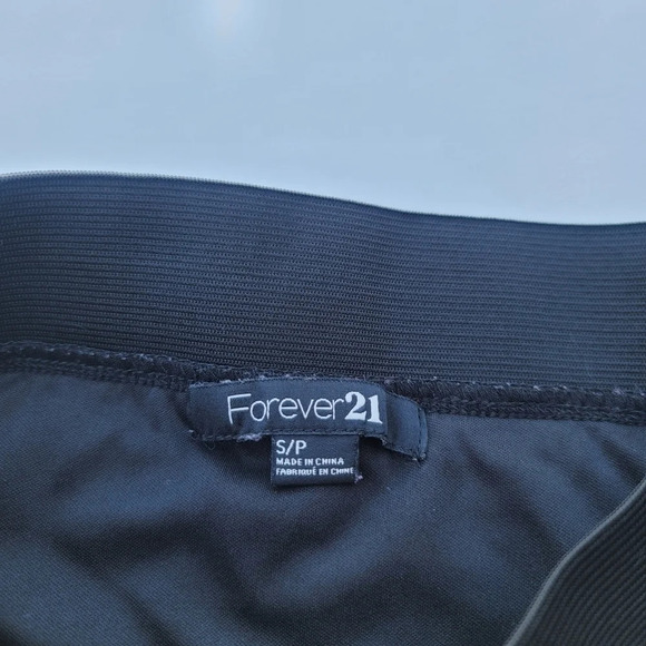 Forever 21 Womens Gold Black Foiled Textured Waves Skirt Elastic Waist Lined S - Picture 9 of 9